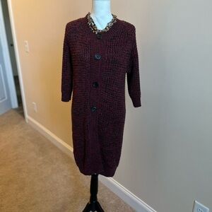Women's Burgundy Cardigan Sweater